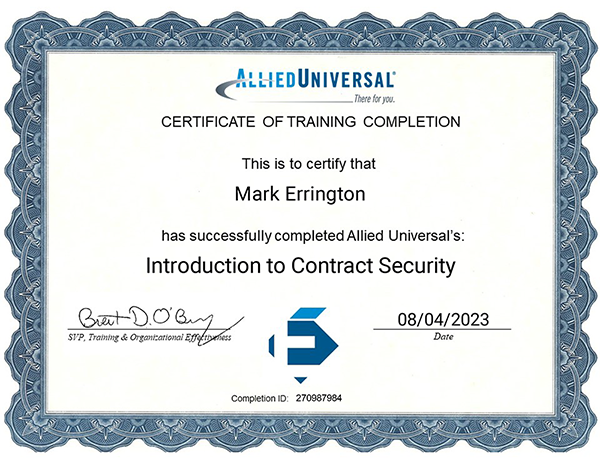 Allied Universal Introduction to Contract Security